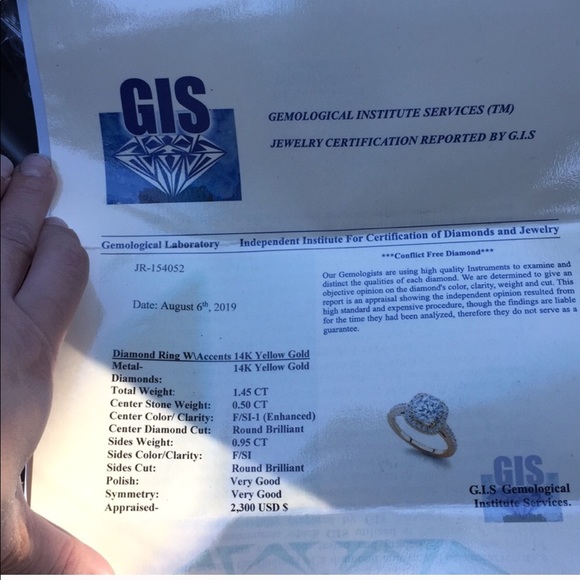 14CT Gold Halo 1.45CT Diamond Engagement Ring - Picture 8 of 8